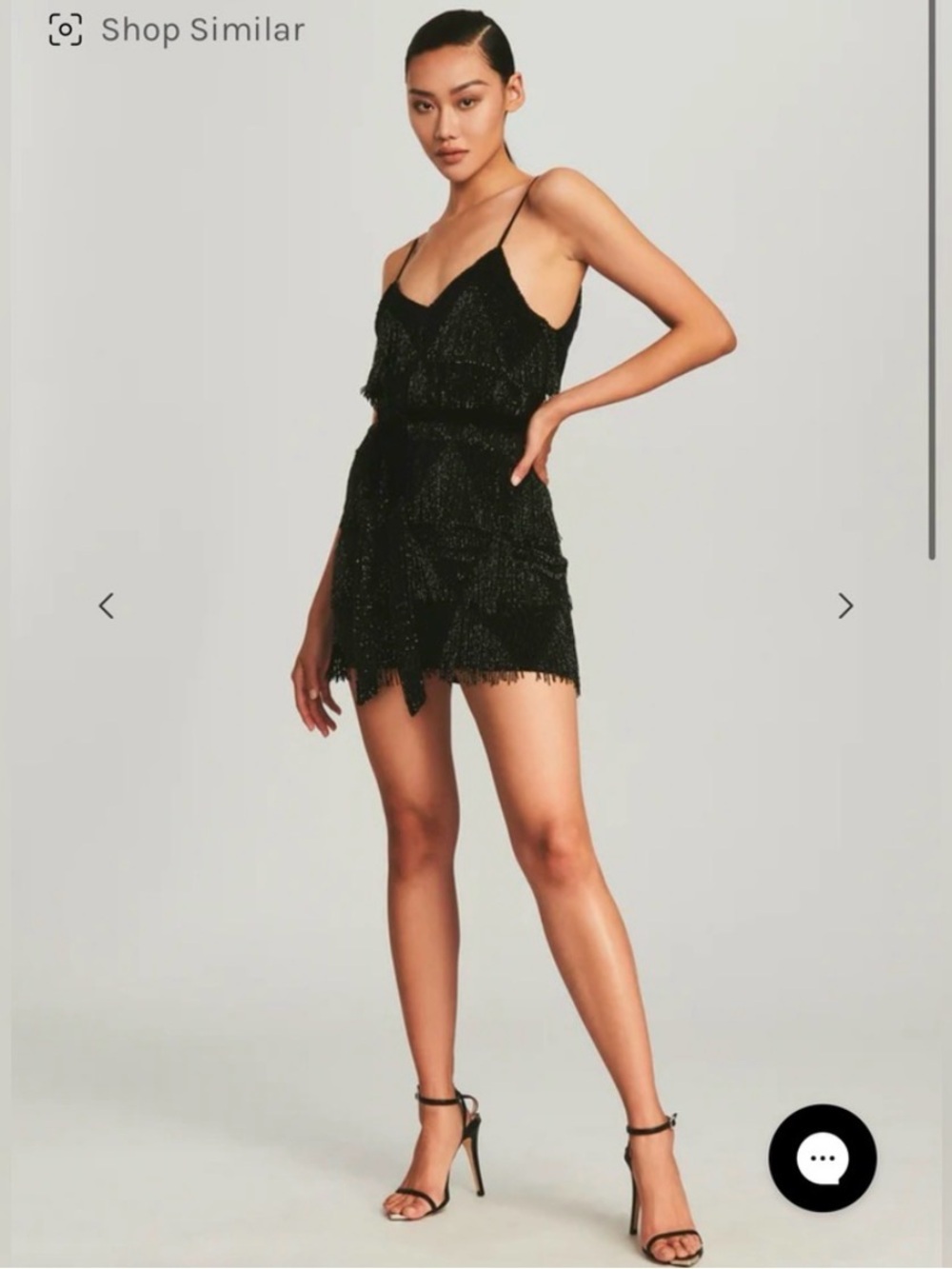 Retrofete  nwt Claire Black Beaded Fringe dress
